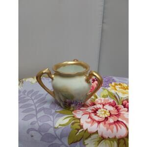 RS Germany hand painted purple violet tooth pick holder 1904 gold applied